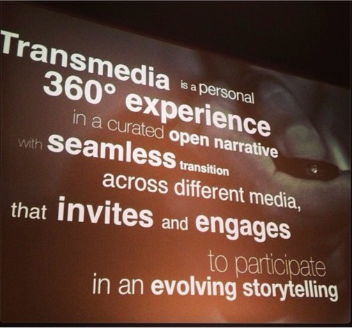 Transmedia slide by Gianfranco Cordara (photo by @sandrineszabo)
